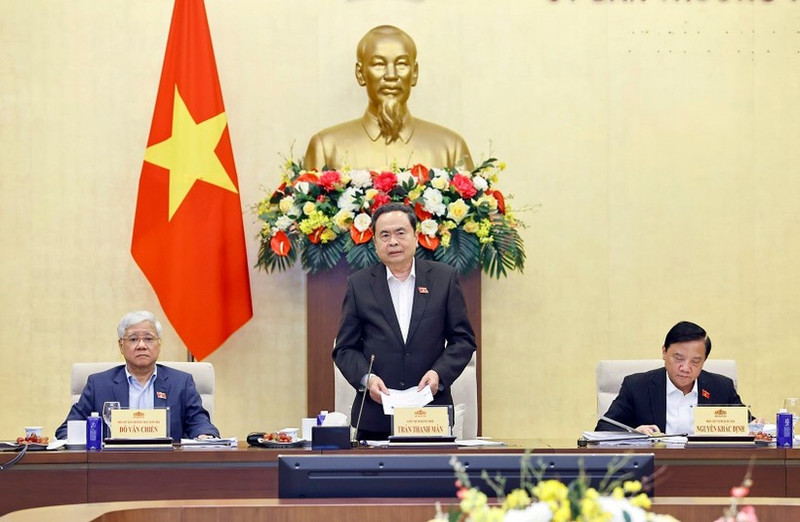 Le président de l’Assemblée nationale, Tran Thanh Man prend la parole. Photo : VNA. 