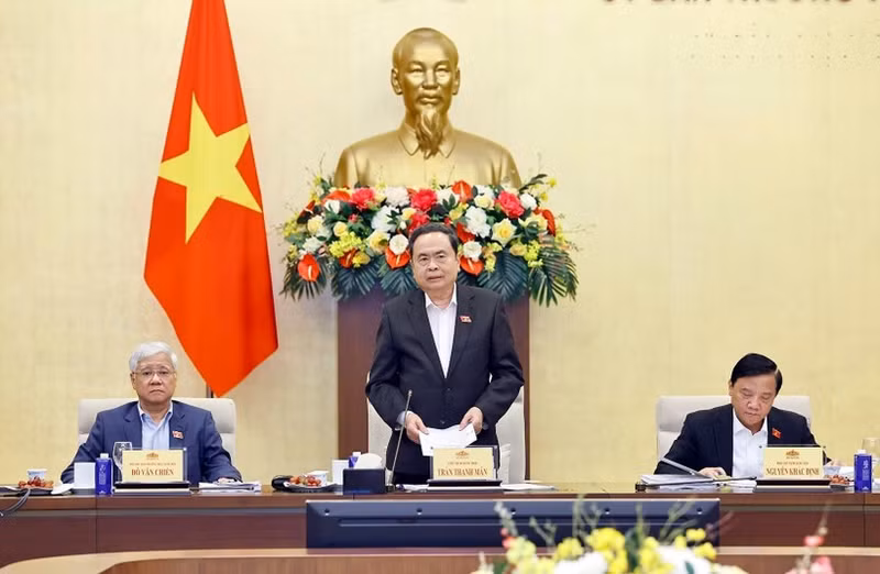 Le président de l’Assemblée nationale, Tran Thanh Man prend la parole. Photo : VNA. 