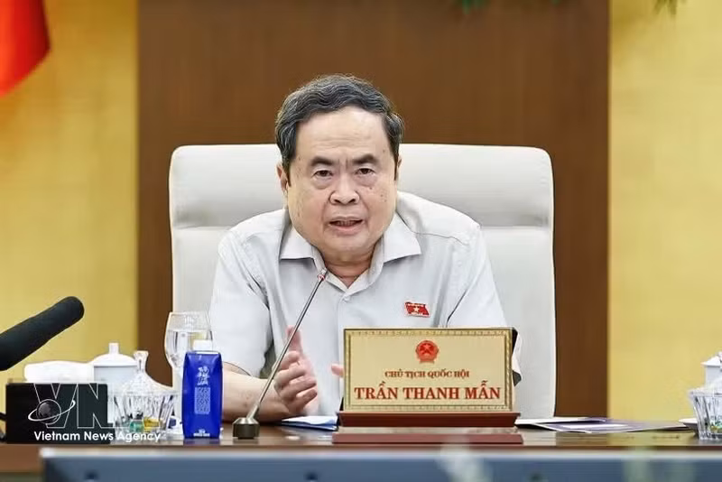 Le président de l'Assemblée nationale, Tran Thanh Man, s'exprime lors de la session. Photo : VNA.