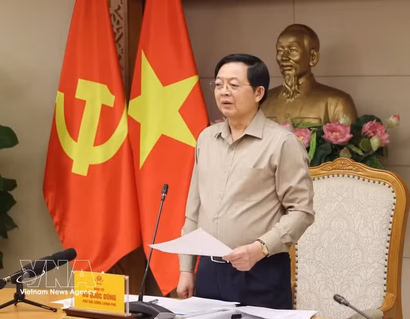 Le vice-Premier ministre Ho Quoc Dung à la 36e réunion du Comité national de pilotage de la lutte contre la pêche illicite, non déclarée et non réglementée (INN) et du développement durable du secteur de la pêche. Photo : VNA.