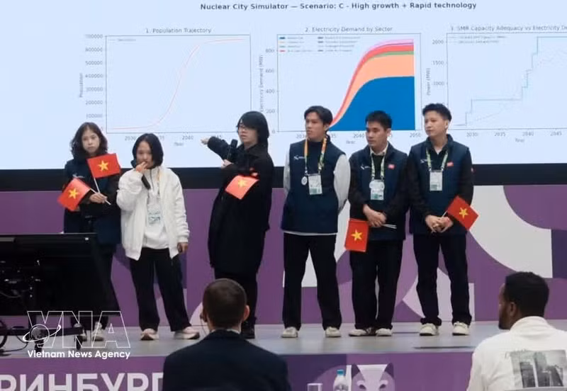 Des étudiants vietnamiens participent à la finale du Global HackAtom 2026 en Russie. Photo : VNA.