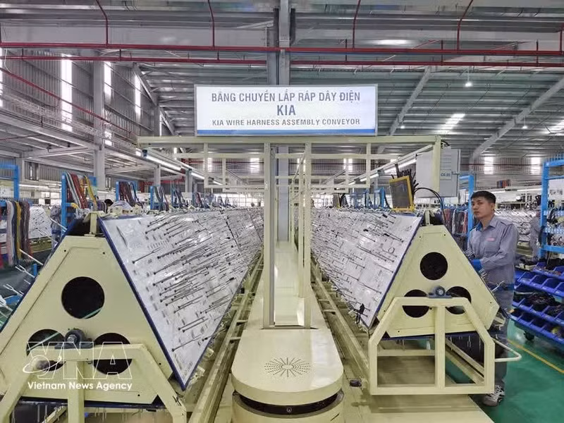 La chaîne d’assemblage automobile du groupe THACO Truong Hai. Photo : VNA.