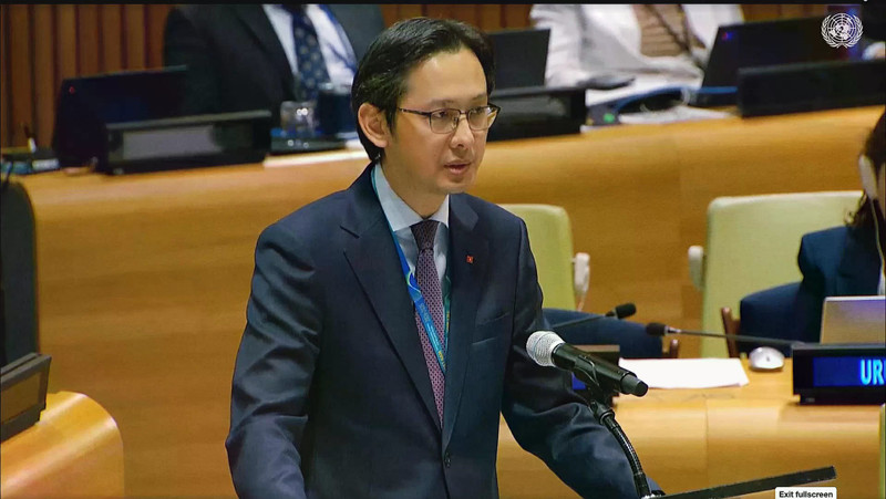 L'ambassadeur Do Hung Viet, chef de la Mission permanente du Vietnam auprès des Nations Unies, s'exprime au débat de haut niveau. Photo: VNA