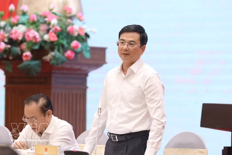 Le vice-gouverneur de la BEV, Pham Thanh Ha, s'exprime lors de la conférence. Photo : VNA.