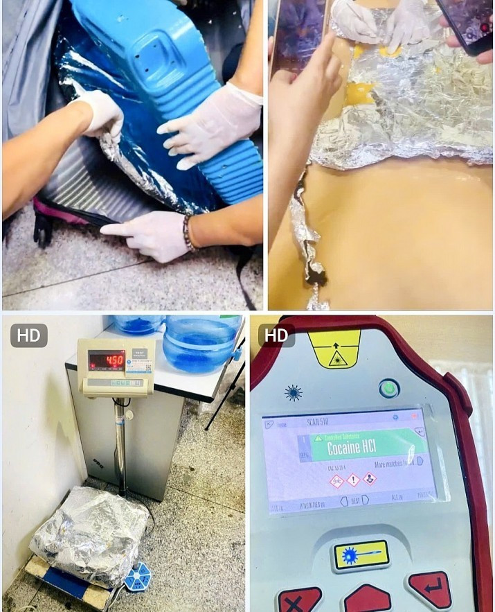 Les drogues saisies à l'aéroport international de Tan Son Nhat (Ho Chi Minh-Ville). Photo: Douanes du Vietnam