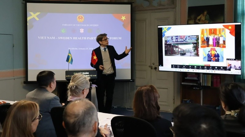 Lors du Forum des partenariats sanitaires Vietnam-Suède. Photo : NDEL