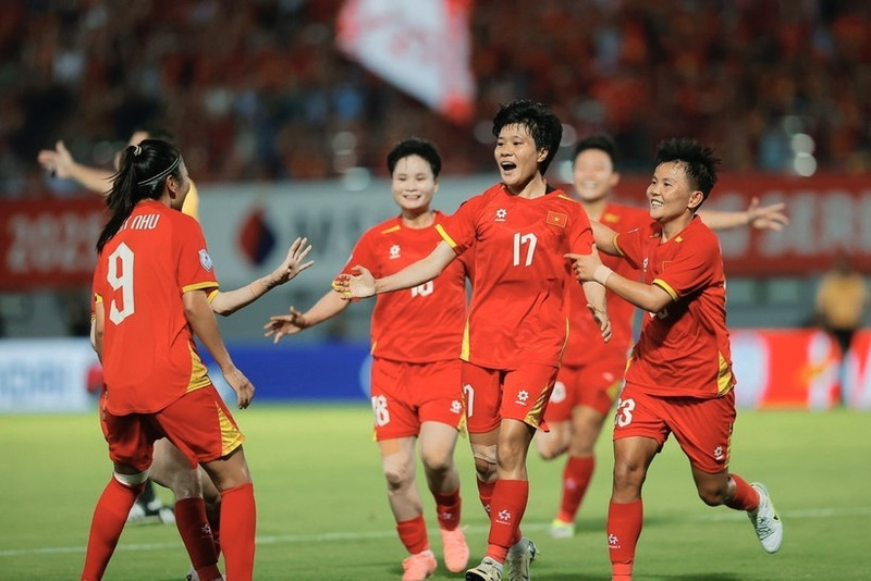 Des fooballeuses vietnamiennes. Photo : VNA.