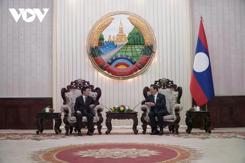 Entretien entre le vice-Premier ministre du Vietnam Ho Duc Phoc. Photo : VOV.