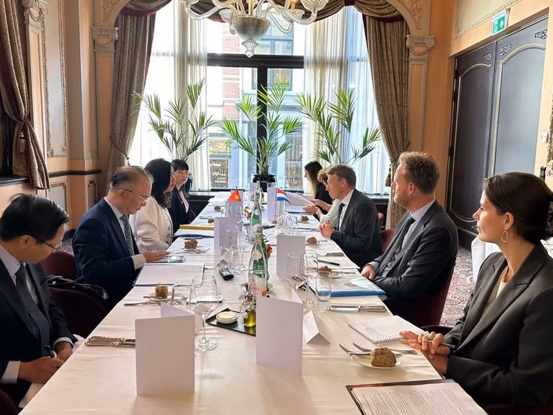 La première consultation politique au niveau de vice-ministre entre le Vietnam et les Pays-Bas, à La Haye, aux Pays-Bas, le 11 juillet. Photo : VNA.