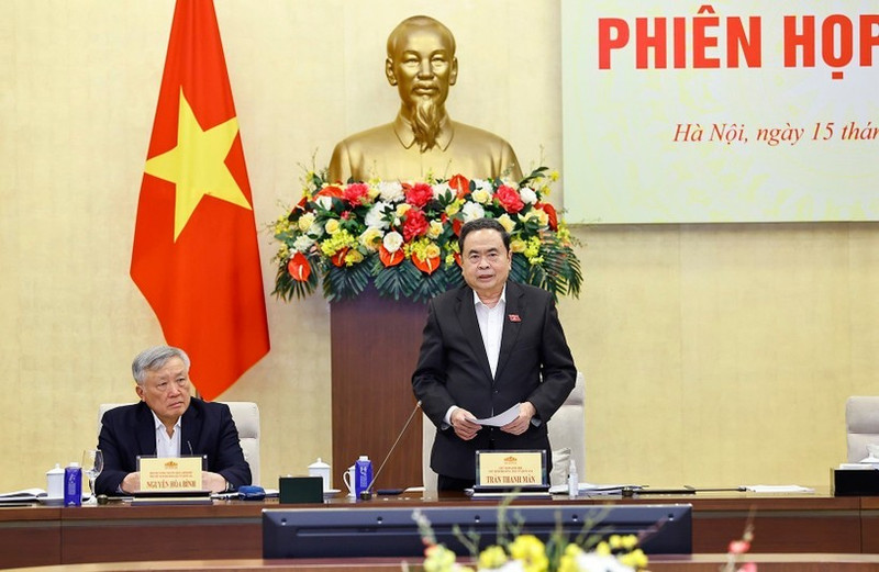 Le président de l’Assemblée nationale, Tran Thanh Man, préside la 4ᵉ réunion du Conseil électoral national. Photo : VNA.