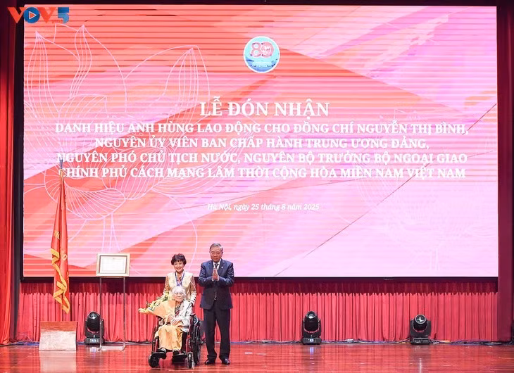 Le Vietnam honore Nguyên Thi Binh, héroïne des Accords de paix de Paris. Photo : VOV.