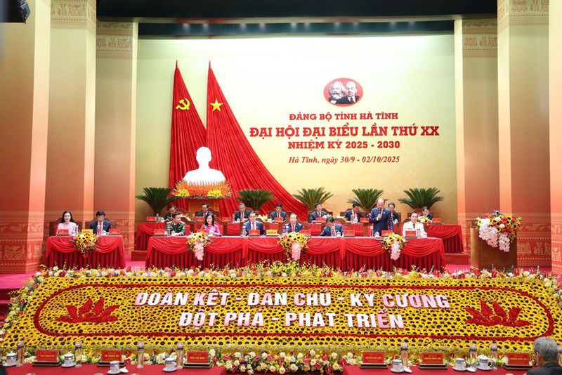 Le 20e Congrès du Comité du Parti de la province de Ha Tinh. Photo : VNA.