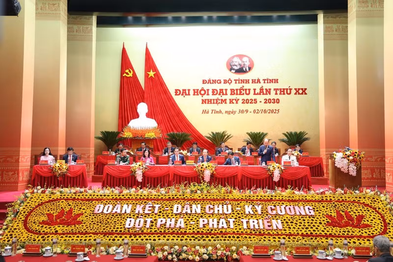 Le 20e Congrès du Comité du Parti de la province de Ha Tinh. Photo : VNA.