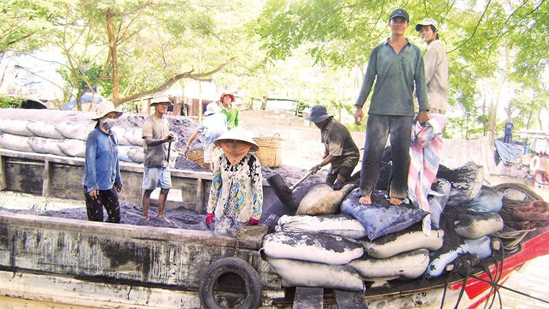 Le marché aux cendres de Tra Thon aide de nombreux travailleurs ruraux à avoir des emplois stables. Photo : NDEL.