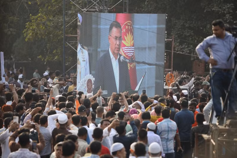 Tarique Rahman lors de sa cérémonie d'investiture en tant que Premier ministre du Bangladesh à Dacca. Photo : Xinhua.