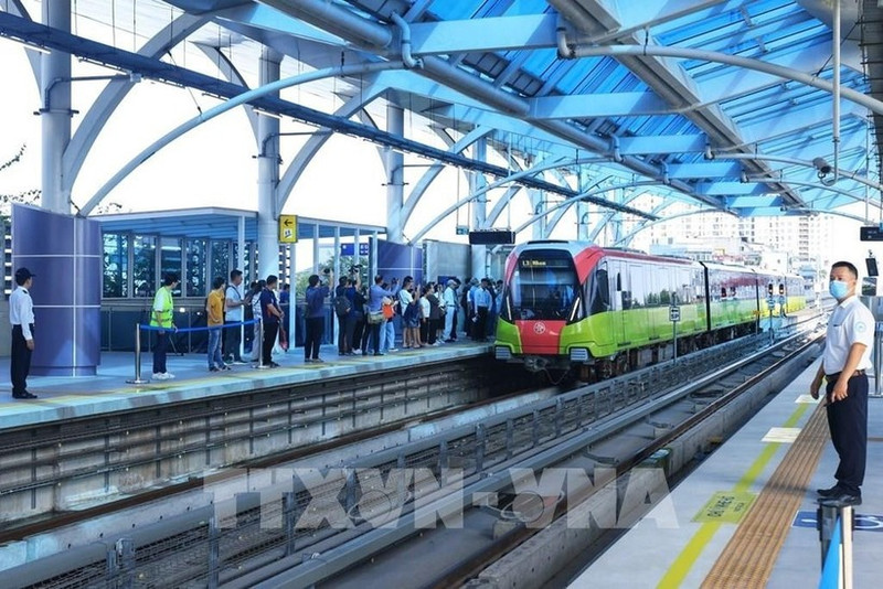 Ligne ferroviaire urbaine Nhon – gare de Hanoï. Photo : VNA.