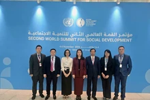 La délégation vietnamienne au deuxième Sommet mondial pour le développement social. Photo : VNA. 