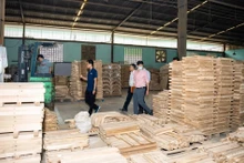 À l’intérieur de l’atelier de l’entreprise Dai Thanh, l’un des principaux fabricants de meubles en bois de la province de Binh Dinh. Photo : Trong Tri