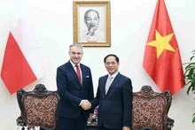 Le vice-Premier mnistre vietnamien Bui Thanh Son (à droite) et le vice-Premier ministre polonais et ministre des Affaires digitales, Krzysztof Gawkowski. Photo: VNA.