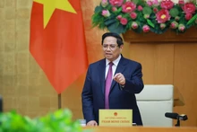 Le Premier ministre Pham Minh Chinh prend la parole. Photo : VNA. 