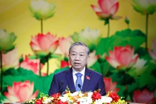Le secrétaire général du PCV To Lam s'exprime au XIe Congrès national d'émulation. Photo : VNA. 