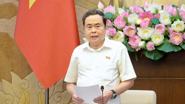 Le président de l'Assemblée nationale vietnamienne Tran Thanh Man à la réunion. Photo : VOV.