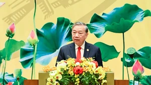 Le secrétaire général du Parti, Tô Lâm, s'exprime lors de la cérémonie. Photo: Duy Linh.