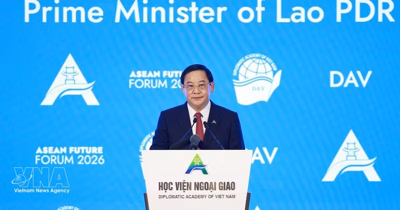 Le Premier ministre lao Sonexay Siphandone s'exprime lors du Forum de l'avenir de l'ASEAN 2026. Photo : VNA. 