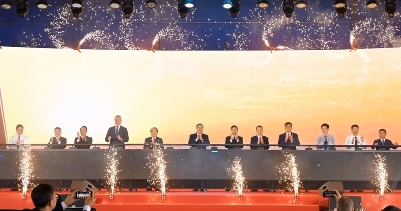 Cérémonie de lancement officiel de la construction du port à conteneurs de Lien Chieu. Photo : VOV