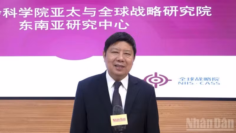 Le professeur Xu Liping, spécialiste des questions internationales, directeur du Centre d’études sur l’Asie du Sud-Est relevant de l’Institut des études stratégiques mondiales et Asie-Pacifique (CASS) de l’Académie chinoise des sciences sociales. (Photo : Nhandan.vn)