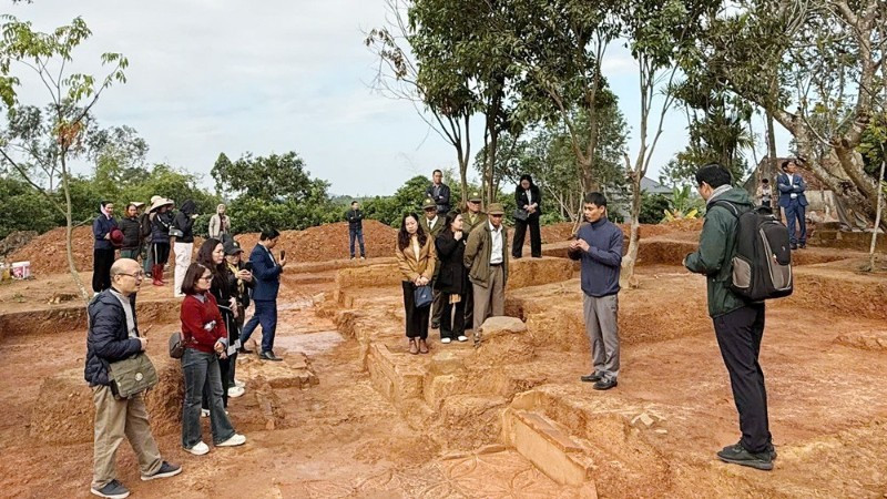 Zone de fouilles sur le site de la pagode Hoanh Mo, commune de Lang Giang, province de Bac Ninh. Photo: nhandan.vn