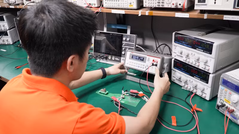 Les ingénieurs de FPT ont mené des travaux de recherche et de finalisation de la conception, permettant aux puces d’alimentation « Make in Vietnam, made by FPT » de franchir avec succès les systèmes de tests mondiaux les plus exigeants. Photo : nhandan.vn