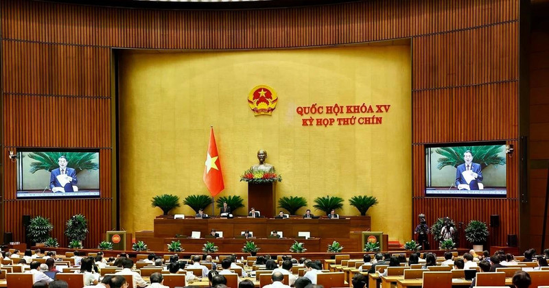 Lors de la 9e séance de l'Assemblée nationale de la XVe législature. Photo : VNA. 