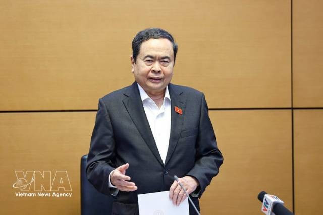 Trân Thanh Mân, membre du Bureau politique, président de l’Assemblée nationale et président du Conseil électoral national. Photo : VNA. 