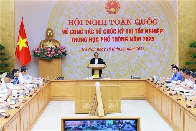 Le Premier ministre vietnamien Pham Minh Chinh lors de la conférence. Photo : VNA. 