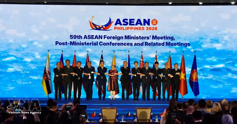 Les ministres des Affaires étrangères de l'ASEAN à la cérémonie d'ouverture de la 59e réunion ministérielle des Affaires étrangères de l'ASEAN (AMM-59). Photo : VNA.