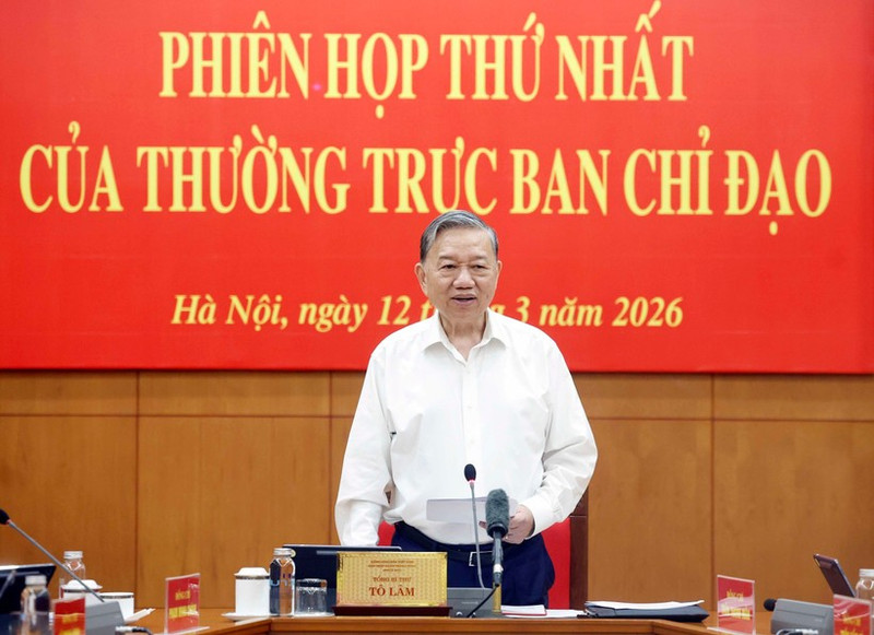 Le secrétaire général du Parti, To Lâm, aussi président du Comité directeur central pour le développement de la science, de la technologie, de l’innovation et de la transformation numérique. Photo : VNA