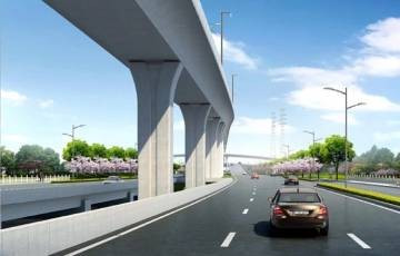 Vue d’ensemble de la ligne de métro de Phú Quốc sur la section aérienne. Photo : vnexpress.net
