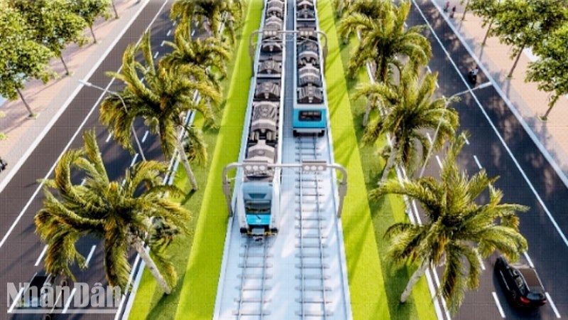 Vue d’ensemble du projet de la première section de la ligne de métro urbain à Phu Quoc. Photo: nhandan.vn