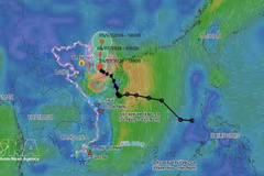 Trajectoire de la tempête Maysak à 14h le 4 juillet. Photo : VNA