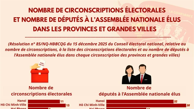 [Infographie] Nombre de circonscriptions électorales et nombre de députés à l’Assemblée nationale élus dans les provinces et grandes villes
