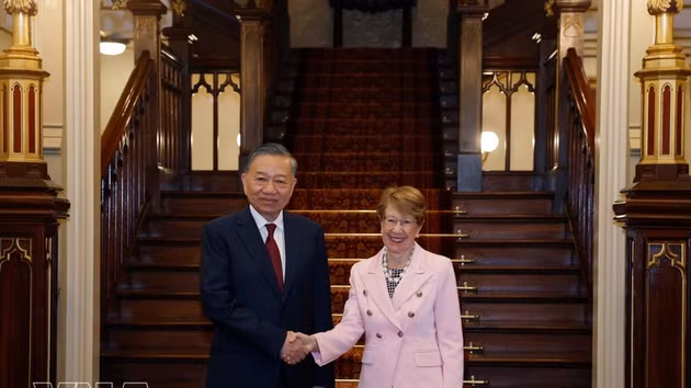 Le secrétaire général du PCV et président vietnamien To Lam et la gouverneure de la Nouvelle-Galles du Sud, Margaret Beazley. Photo : VNA.