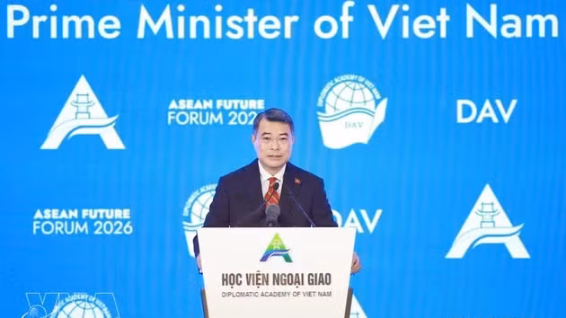 Le Premier ministre Le Minh Hung s'exprime lors de la cérémonie d'ouverture du Forum sur l'avenir de l'ASEAN 2026. Photo : VNA.