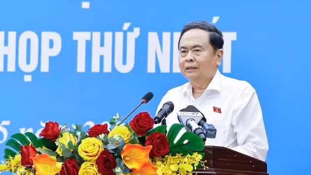 Le président de l’Assemblée nationale Tran Thanh Man à la rencontre des électeurs à Ho Chi Minh-Ville. Photo : VNA.