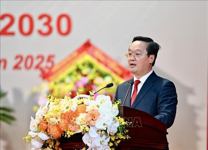 Nguyen Duc Trung réélu secrétaire du Comité provincial du Parti de Nghe An. Photo : VNA.