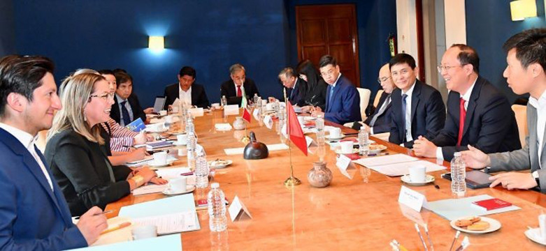 La délégation de Hô Chi MInh-Ville travaille avec la directrice du Département des Affaires extérieures du ministère vietnamien de la Culture du Mexique. Photo : thoidai.com.vn