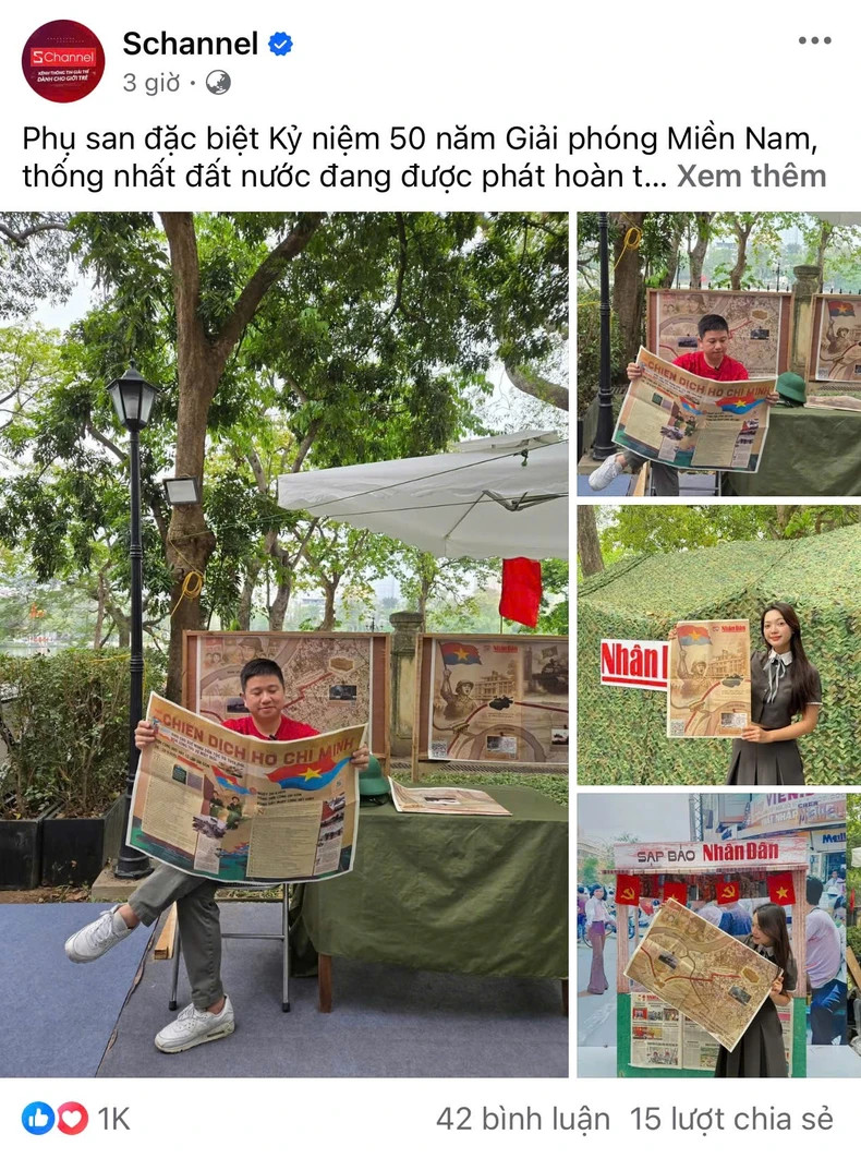 Publication de Schannel sur le supplément du journal Nhân Dân après plus de trois heures de publication. Photo : nhandan.vn