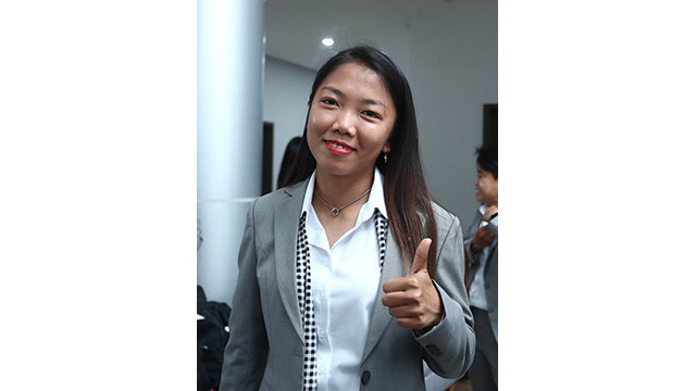 L’attaquante Huynh Nhu porte une très belle veste. Photo: baoquocte.vn L’attaquante Huynh Nhu porte une très belle veste. Photo: baoquocte.vn