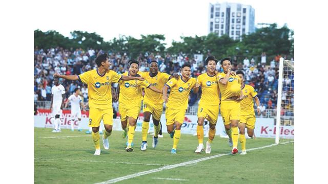 Le Sông Lam Nghê An FC est l’un des favoris de la saison 2023 de la V-League 1. Photo : VNA/CVN.