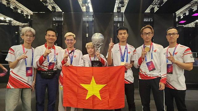 L'équipe vietnamienne d'e-sports a remporté la médaille d'or PUBG Mobile au Championnat mondial d'e-sports (GEG 2022). Photo: ictnews.vietnamnet.vn